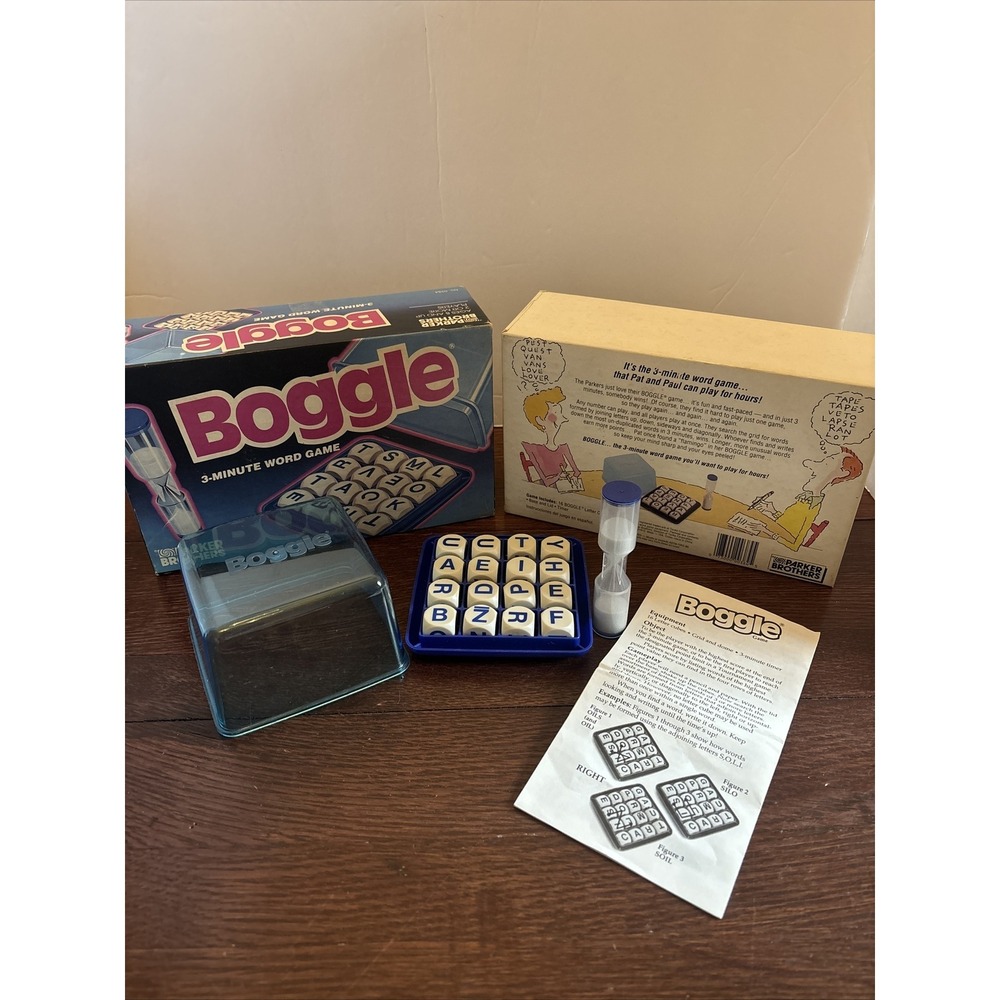 90s VTG Boggle Classic Letter Cube Word Game Parker Brothers Complete w/Manual